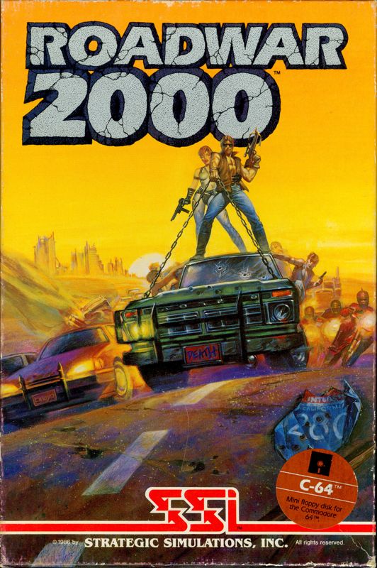 Roadwar 2000 box art for Commodore 64